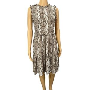 Everleigh Reptile Print Sleeveless Tiered Ruffle Midi Dress Size XS